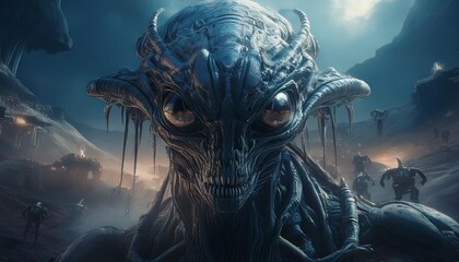 おぞましいエイリアンのポートレート