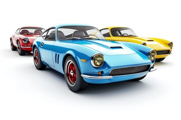 Fototapeta premium Multiple color toy cars suggesting automotive market sales