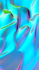 Abstract liquid lava. Trendy Aqua menthe neon waves background. Beautiful 3d render for card, banner, poster, wallpaper, web, print. 3d rendering illustration not AI