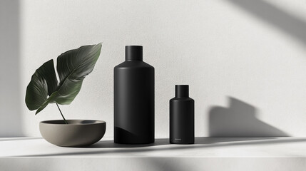 Elegant and Minimalistic Product Mockups Featuring Natural Elements, Shadows, and Modern Designs for Enhanced Visual Branding