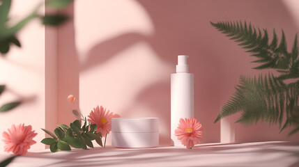 Elegant and Minimalistic Product Mockups Featuring Natural Elements, Shadows, and Modern Designs for Enhanced Visual Branding
