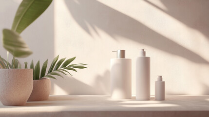 Elegant and Minimalistic Product Mockups Featuring Natural Elements, Shadows, and Modern Designs for Enhanced Visual Branding