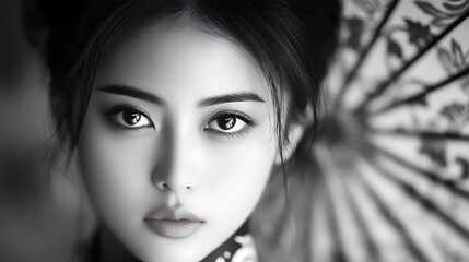 Asian actress, captivating eyes, grace, elegance, timeless beauty.
