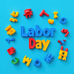 Naklejka premium Exciting and Colorful Labor Day Celebration Theme to Enhance Your Festive Spirit