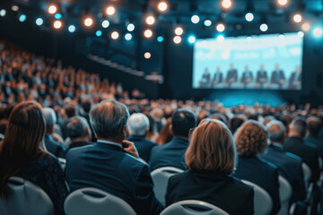 Business conference audience listening business seminar