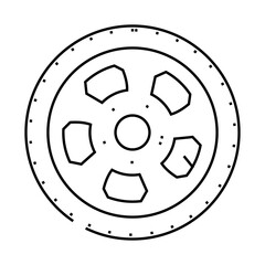 Obraz premium wheel car line icon vector. wheel car sign. isolated contour symbol black illustration