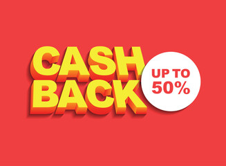 Cashback icon in flat style. Money back label vector illustration on isolated background. Cash back poster sign business concept.