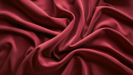 Fototapeta premium Beautiful Red Fabric Background. Flowing Abstract Wallpaper