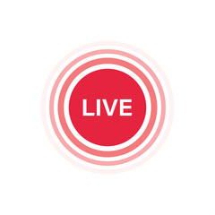 Live stream button icon in flat style. Webinar vector illustration on isolated background. Streaming sign business concept.