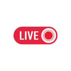 Live stream button icon in flat style. Webinar vector illustration on isolated background. Streaming sign business concept.