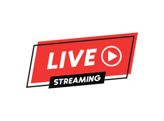 Live stream button icon in flat style. Webinar vector illustration on isolated background. Streaming sign business concept.