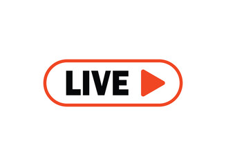 Live stream button icon in flat style. Webinar vector illustration on isolated background. Streaming sign business concept.