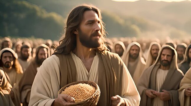 Jesus Feeds the 5000 Miracle Scene