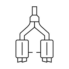 exhaust car line icon vector. exhaust car sign. isolated contour symbol black illustration