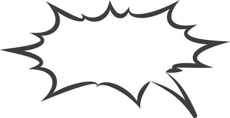 Comic and manga speech bubble. Pop art outline frame for text. Box for dialog and messages. Chat shape of shock shout and scream actions