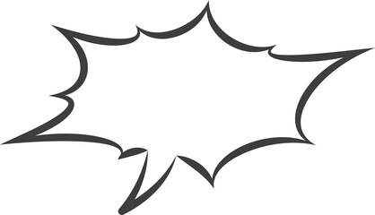 Comic and manga speech bubble. Pop art outline frame for text. Box for dialog and messages. Chat shape of shock shout and scream actions