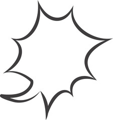 Comic and manga speech bubble. Pop art outline frame for text. Box for dialog and messages. Chat shape of shock shout and scream actions