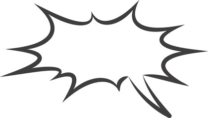 Fototapeta premium Comic and manga speech bubble. Pop art outline frame for text. Box for dialog and messages. Chat shape of shock shout and scream actions