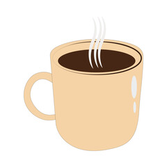 Coffee cup illustration icon vector. Flat illustration of coffee cups and beans in a seamless pattern, perfect for coffee shop designs