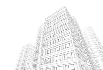 Fototapeta premium Modern building architectural 3d rendering