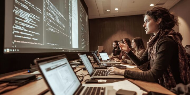 Collaborative Software Development Team at Work: Coding and Project Management in Action