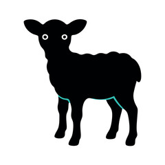 a Lamb standing vector art illustration
