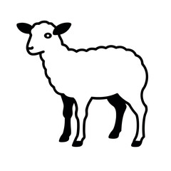 a Lamb standing vector art illustration