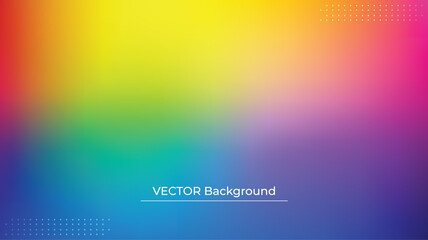 Smooth and blurry colorful gradient mesh background. Modern bright rainbow colors. Easy editable soft colored vector banner template. Premium quality