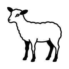 a Lamb standing vector art illustration