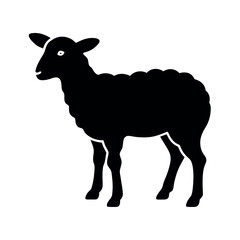 a Lamb standing vector art illustration