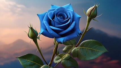 "Transport yourself to a world of fantasy and wonder with our AI-generated blue rose images, each one unique and bursting with color."