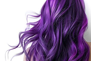 Obraz premium Pink windblown long wavy hair on isolated white background, 3D Illustration, 3D Rendering