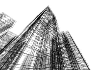 Modern building architectural 3d rendering