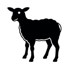 a Lamb standing vector art illustration