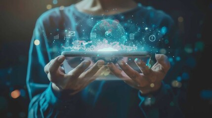 A person holding a digital transformation playbook with best practices and case studies for implementing change in organizations