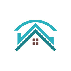 a minimal and simple house logo vector art illustration, isolated white background