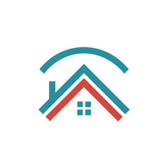 a minimal and simple house logo vector art illustration, isolated white background