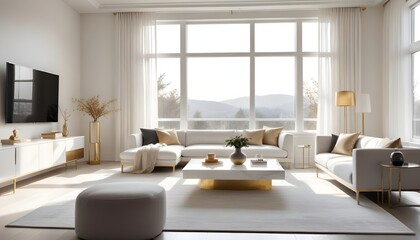 Fototapeta premium Photo interior modern design room 3d illustration