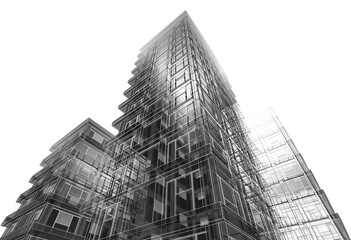 Modern building architectural 3d rendering