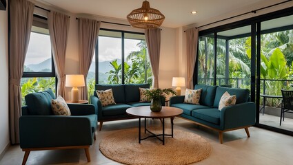 Fototapeta premium arcitekture house and batik in rooms