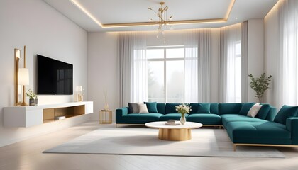 Fototapeta premium Photo interior modern design room 3d illustration