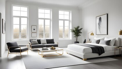 Photo interior modern design room 3d illustration