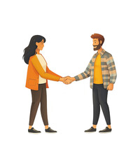 People shake hands as a result of agreement work, transparent background