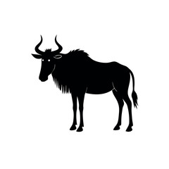a Wildebeest vector art illustration