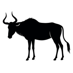 a Wildebeest vector art illustration