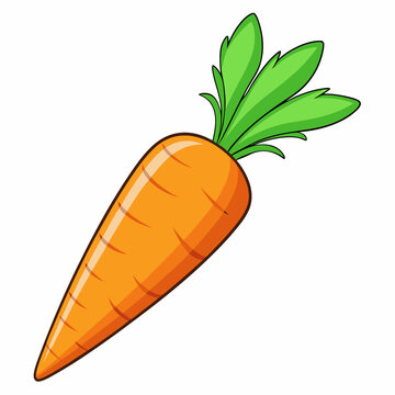 orange carrot with green leaves clip art preview