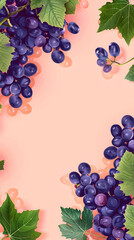 Grape fruit pattern background illustration