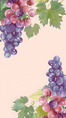 Grape fruit pattern background illustration