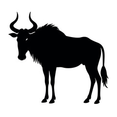 a Wildebeest vector art illustration