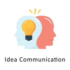 Idea Communication Vector Flat Icon Design illustration Symbol on White background EPS 10 File 